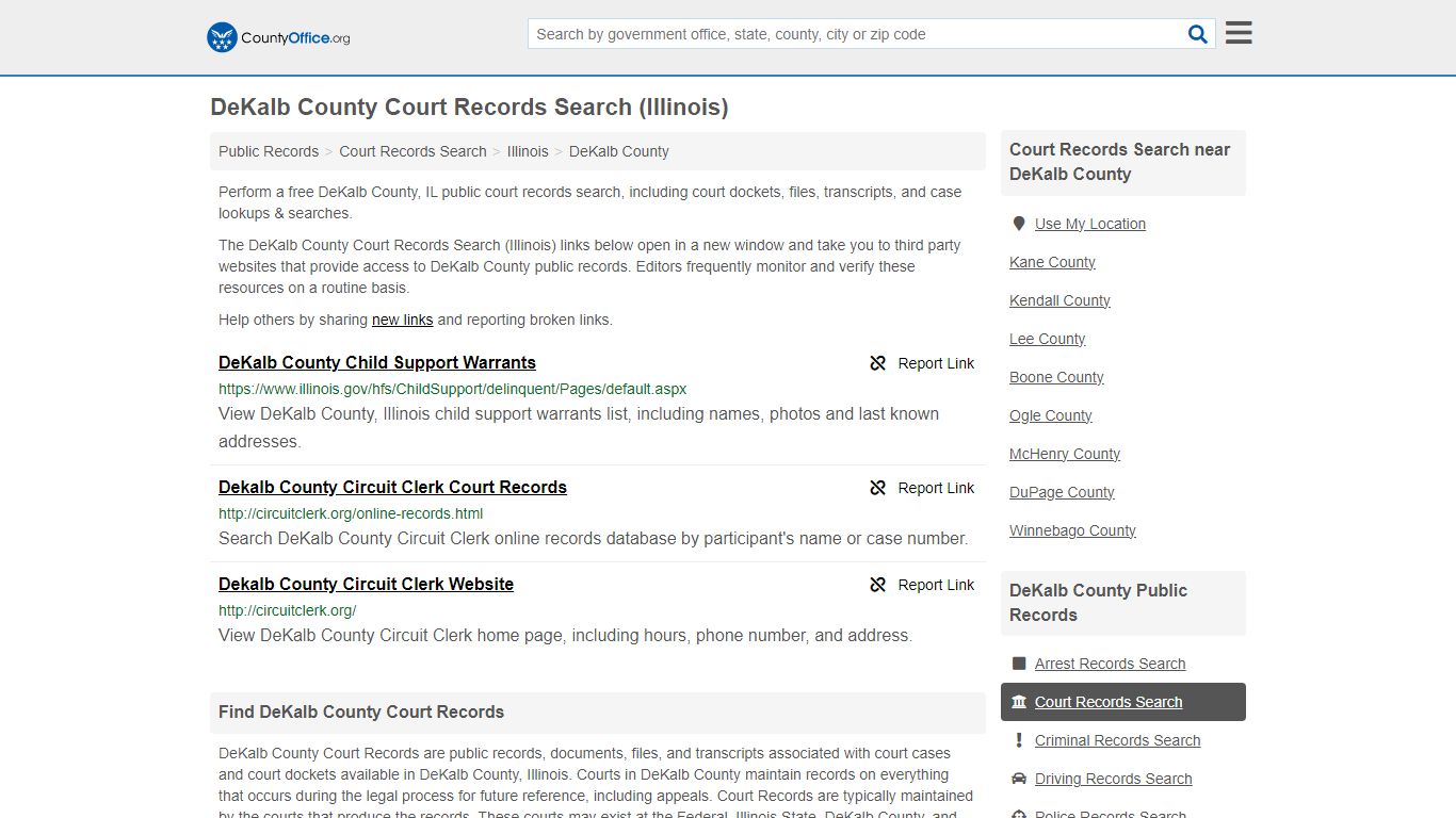 DeKalb County Court Records Search (Illinois) - County Office