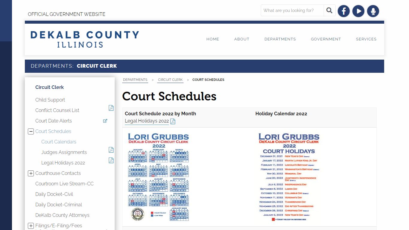 Court Schedules - DeKalb County, Illinois